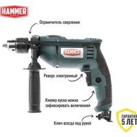 Ударная дрель Hammer UDD710D