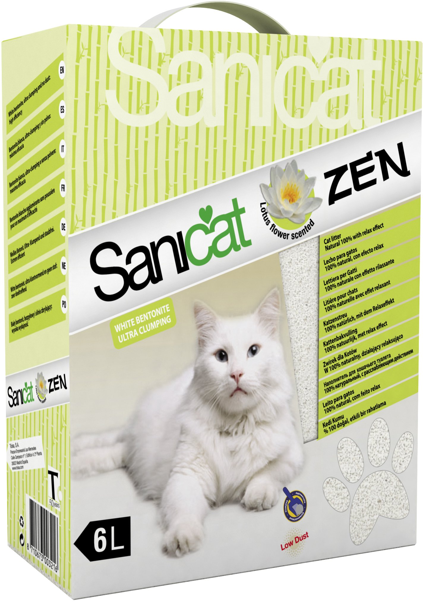 

Наполнитель для туалета Sanicat Clumping Zen 6л