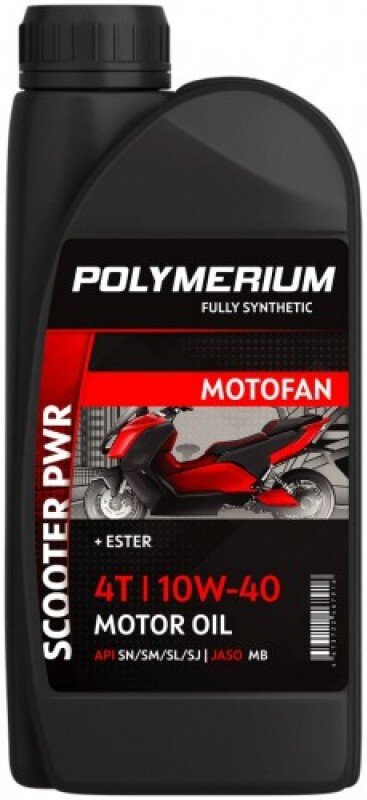 Моторное масло Polymerium Motofan scooter PWR 10W-40 4T 1л