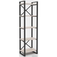 Стеллаж Hype Mebel Стандарт 80x170 (черный/древесина белая)