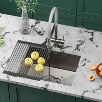 Кухонная мойка Roxen Uno 560210-54-GR сатин/текстурная (с ролл-матом и дозатором)