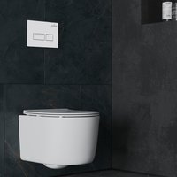 Унитаз подвесной Roxen Simple Compact в комплекте с инсталляцией StounFix Dual Fresh 6 в 1 920247 (кнопка: белый глянец)