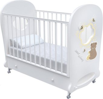 Классическая детская кроватка Nuovita Stanzione Honey Bear Swing (белый)