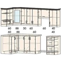 Готовая кухня Интерлиния Мила Шале 12x25 (белое дерево)