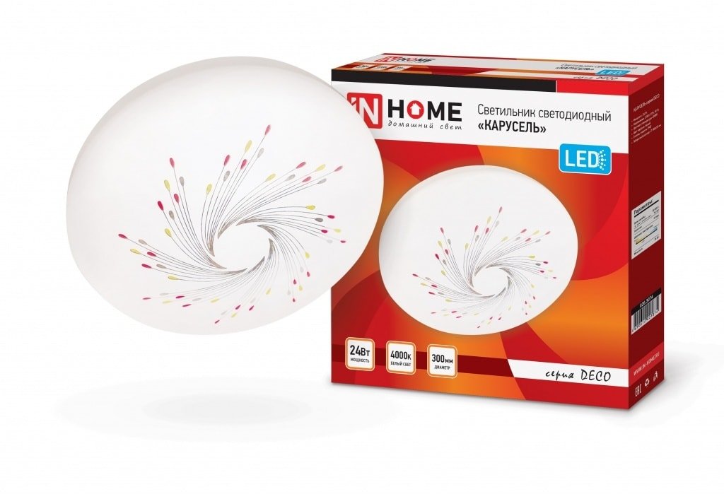 

Светильник-тарелка In Home Deco 24Вт 230В 4000К 1560лм (Карусель)