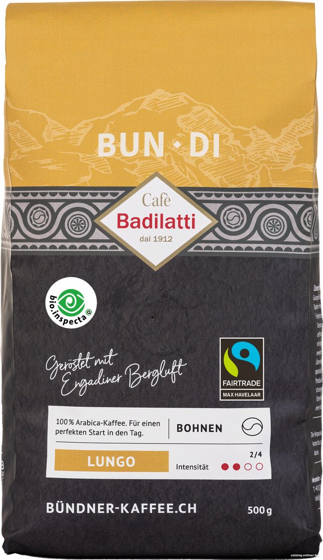 Кофе Cafe Badilatti Bun Di Bio Max Havelaar зерновой 500 г