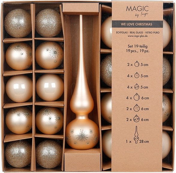 

Елочная игрушка Inge's Christmas One - Two - Tree! 40867P416 (19пр, шампань)