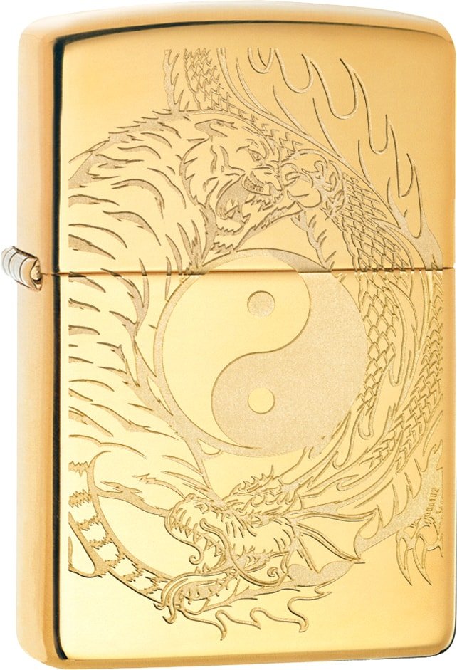 

Зажигалка Zippo High Polish Brass Tiger and Dragon Design 49024