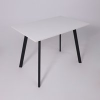 Кухонный стол ЭлиГард Solo 102x67 (белый структурный/черный) в Гродно