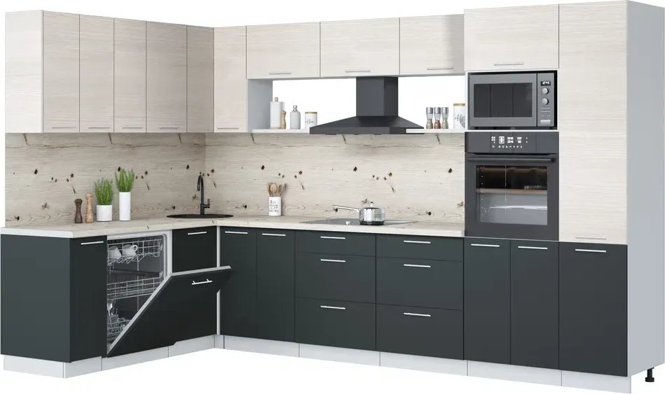 

Готовая кухня Интерлиния Мила Лайт 1.896х3.38 (вудлайн кремовый/антрацит/бискайская сосна)