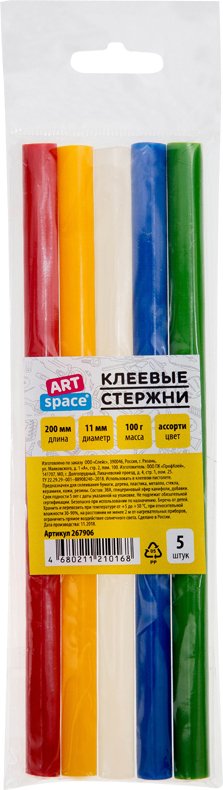 

Клеевые стержни ArtSpace 267906 (5 шт, ассорти)