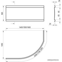 Фронтальный экран под ванну Ravak A Rosa 160 CZL1000A00