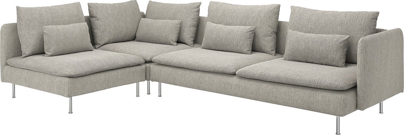 Угловой диван Ikea Soderhamn с открытым торцом/Viarp бежевый/коричневый s89305842