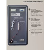 Зеркало с подсветкой  eMZe Smartphone 50x100 LED.UV.SMART.50.100.CHE (черный)