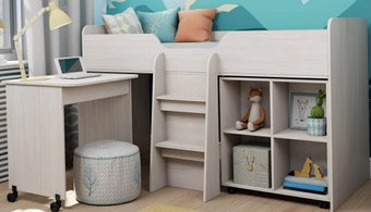 Кровать-чердак Астрид-Мебель Каприз-14 ЦРК.КПР.14 (анкор белый)