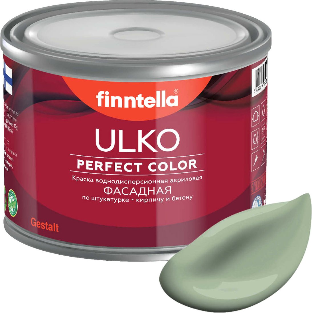 

Краска Finntella Ulko Pastellivihrea F-05-1-3-FL042 2.7 л (светло-зеленый хаки)