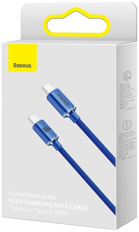 

Кабель Baseus Crystal Shine USB Type-C - USB Type-C (2 м , синий)