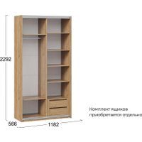 Шкаф-купе Трия Оскар Т2 1200 271184 (ручка черная/дуб крафт золотой)