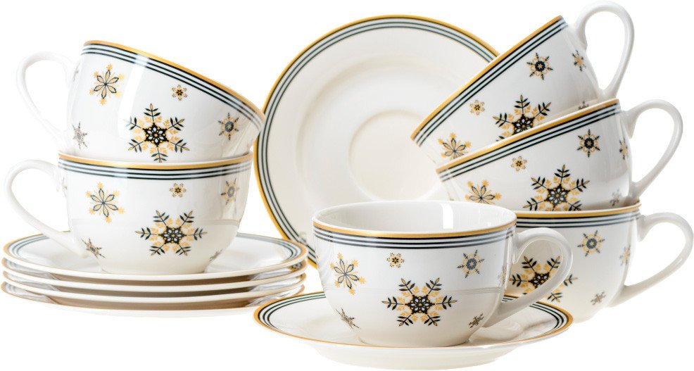 Набор чашек Choosing Porcelain Золотые снежинки RN10070S6-SNFK