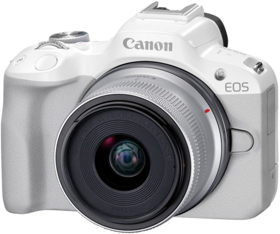

Беззеркальный фотоаппарат Canon EOS R50 RF-S 18-45mm F4.5-6.3 IS STM (белый)