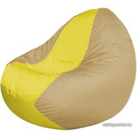 Кресло-мешок Flagman Classic К2.1-136 (бежевый темный/желтый)