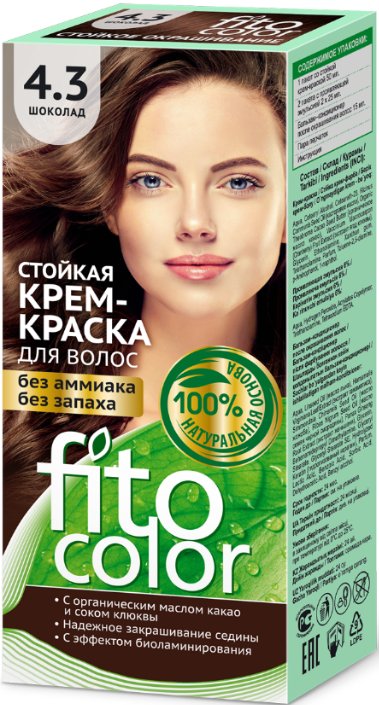 

Крем-краска для волос Фитокосметик Fitocolor 4.3 шоколад 115 мл