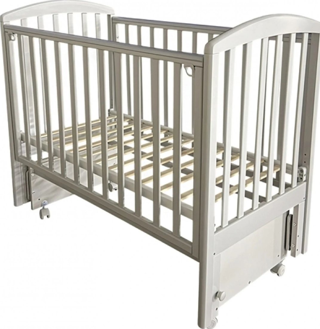 Классическая детская кроватка Антел Alita-1 универсальный маятник + колеса (белый)