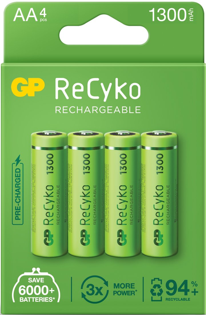 

Аккумулятор GP ReCyko AA 1300mAh 4шт