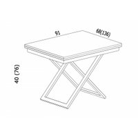 Стол-трансформер Levmar Apollo D97/S59 (черный мрамор/серебро)