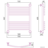 Полотенцесушитель Сунержа Богема+ выгнутая 600х500 12-0221-6050
