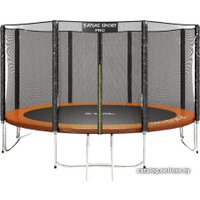Батут Atlas Sport 374 см - 12ft Pro (усиленные опоры, внешняя сетка, оранжевый)