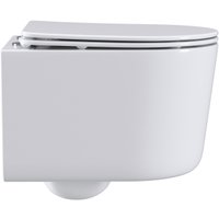 Унитаз подвесной Roxen Simple compact в комплекте с инсталляцией StounFix Dual Fresh 6 в 1 968486 (кнопка: сатин)