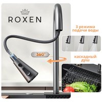 Кухонная мойка Roxen Stage Plus 560250-60-BS многофункциональная 8 в 1 (60*48/текстурный графит)