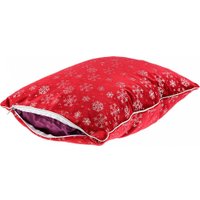 Декоративная подушка Домашняя Мода Новогодний принт (50х35, бордо)
