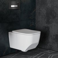 Унитаз подвесной Roxen Boro One Rimless 6 в 1 StounFix Dual Fresh 649644 (чёрное стекло)