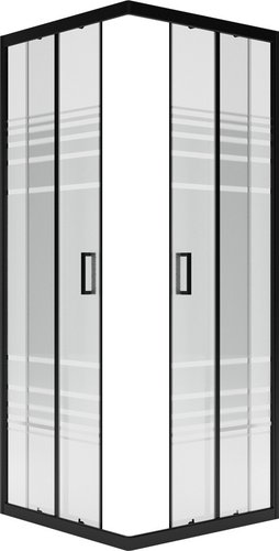 Душевой уголок Метакам Universal 80x80 KKS_016220 (черный/текстурированное стекло)