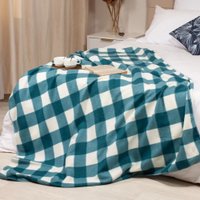 Плед Casa Conforte London 130x170 6155345 (клетка бирюзовая)