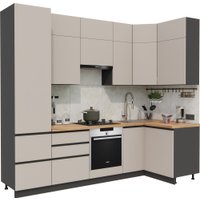 Готовая кухня ВерсоМебель Эко Премиум 1.2x2.7 правая (глиняный серый/ст. дуб вотан)