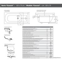 Ванна Smavit Cassia Titanium 120x70 (с ножками Etalon)