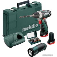 Дрель-шуруповерт Metabo PowerMaxx BS Basic Set 600080930 (с 2-мя АКБ, насадки, фонарь)