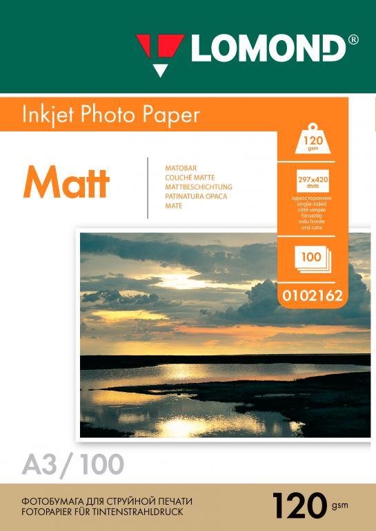 

Фотобумага Lomond Матовая односторонняя A3 120 г/м2 100 листов [0102162]