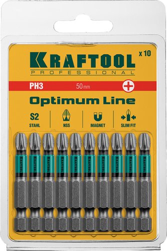 Набор бит KRAFTOOL Optimum 26122-3-50-10