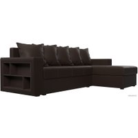 Угловой диван Лига диванов Дубай лайт правый 114200 (экокожа коричневый)