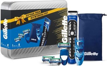 Подарочный набор Gillette Бритва-стайлер Styler, 3 сменных насадки, 2 сменные кассеты Proglide Power