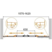 Душевая дверь Cezares Molveno-BF-2-160-C-Cr-IV