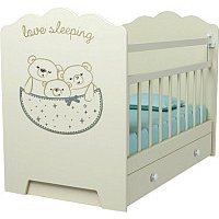 Классическая детская кроватка VDK Love Sleeping маятник с ящиком (слоновая кость)