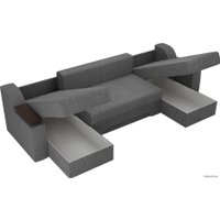 П-образный диван Лига диванов Сенатор 28929 (рогожка, серый)