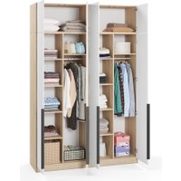 Шкаф распашной Soma Lord Black 4-х створчатый 160x240 (дуб сонома/белый)