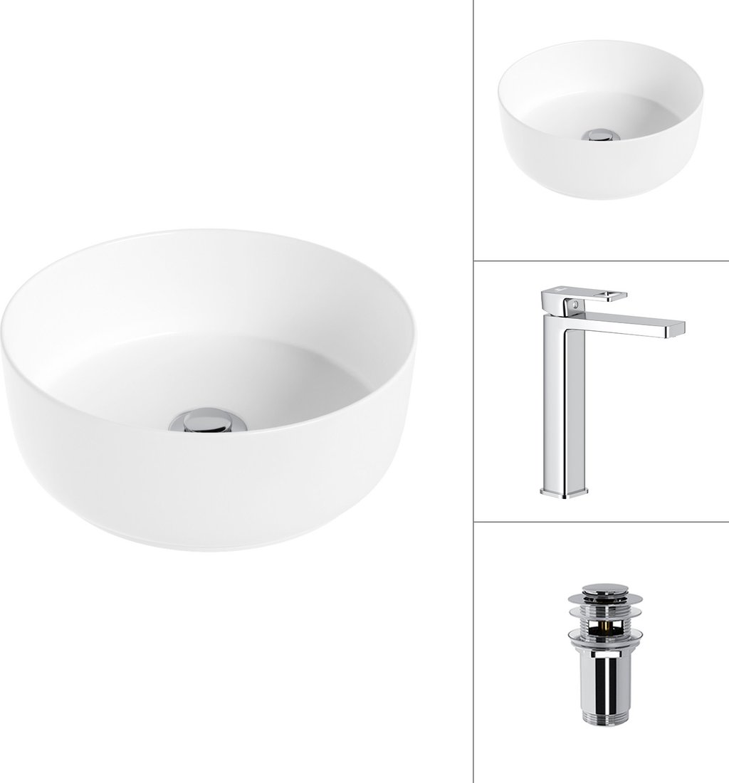 

Умывальник Lauter 21499-31 + Cascade 21СК0655C с донным клапаном 21190CH (хром)