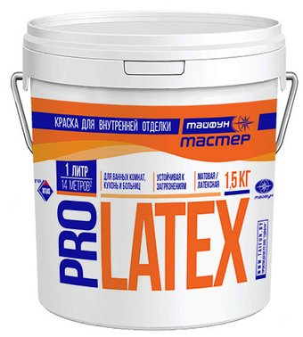 Краска Тайфун Мастер Pro Latex 1.5 кг (снежно-белый)